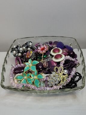 Glass Dish Filled With Jewelry